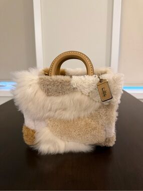 Coach Rogue 20 Shearling Patchwork